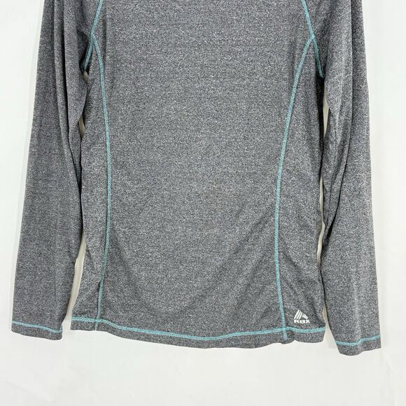 RBX Long Sleeve Shirt Performance Active Top Size M Gray Teal Trim - Picture 7 of 16